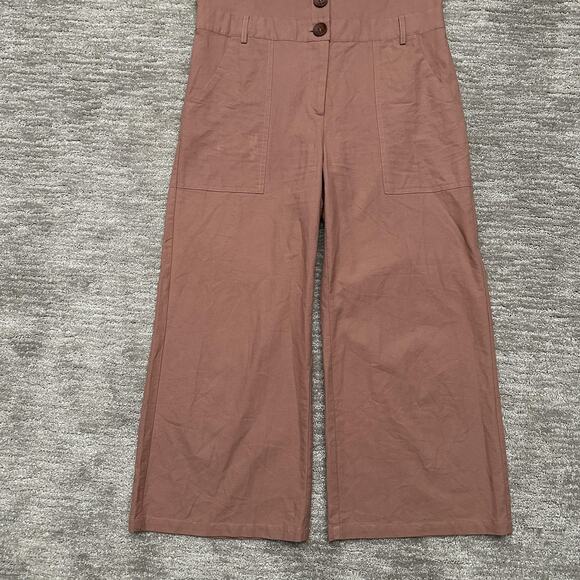 Roolee Jumpsuit Womens Large Short Sleeve Button Front Pockets One Piece Romper - Picture 3 of 14